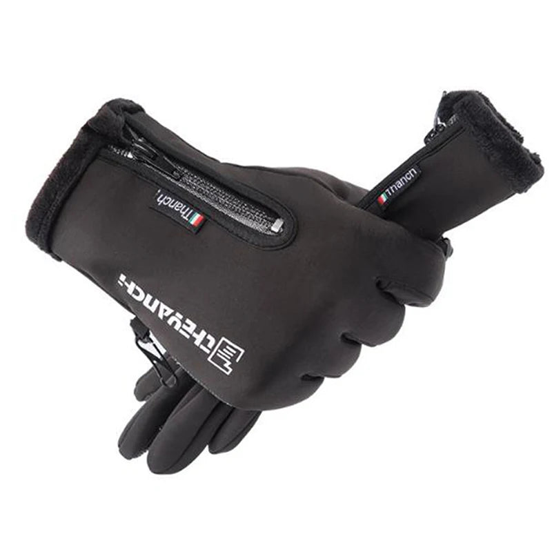 1Pair Black Sports Gloves Warm Full Fingers