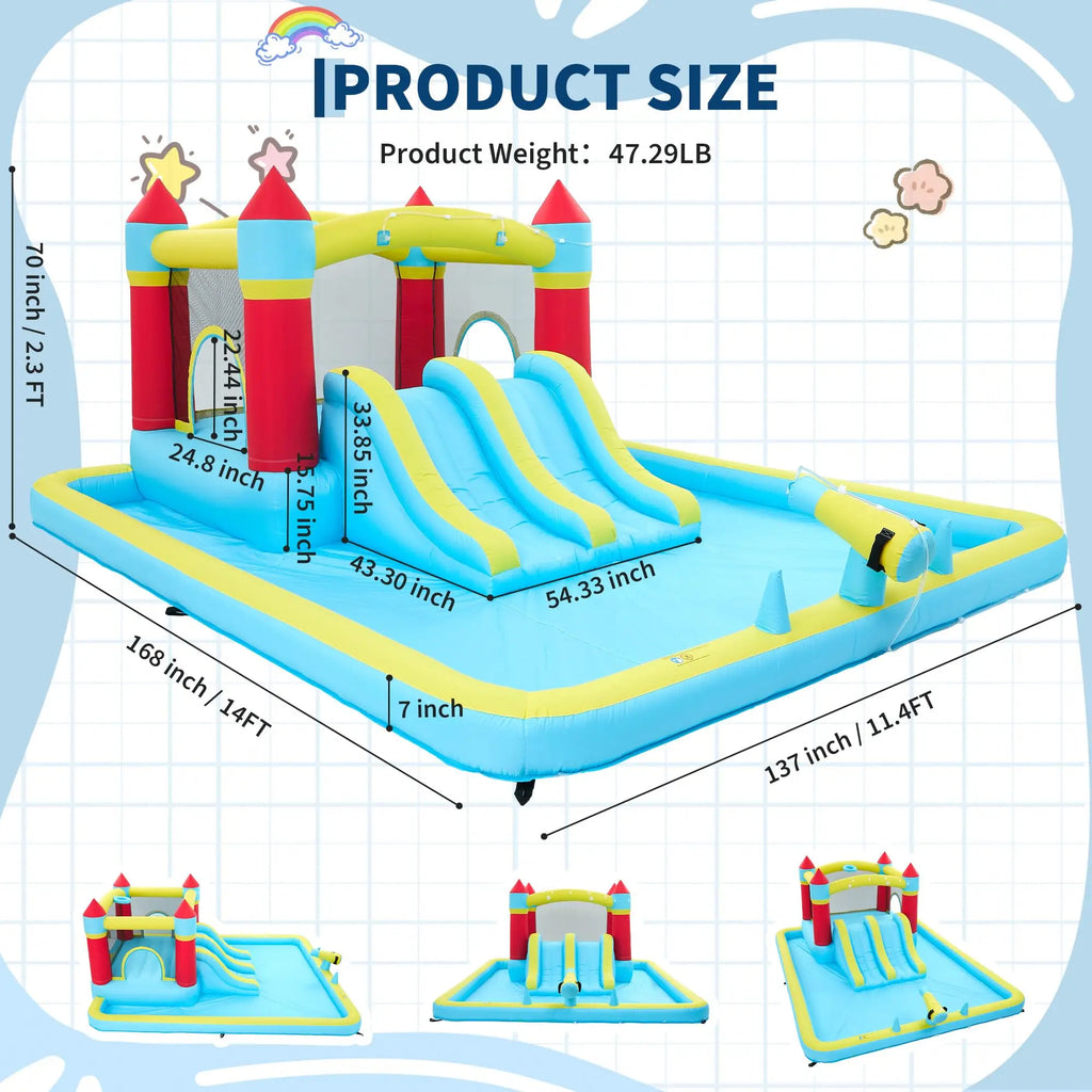 7-in-1 Indoor Outdoor Water Park Splash Pool