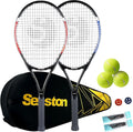 Tennis Rackets for Adults 27 inch Tennis Racquets - 2 Player Tennis Racket Set with 3balls,2 Grips, 2 Vibration Dampers