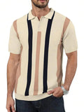 Mens Knitted Short Sleeve Vintage Golf  Top