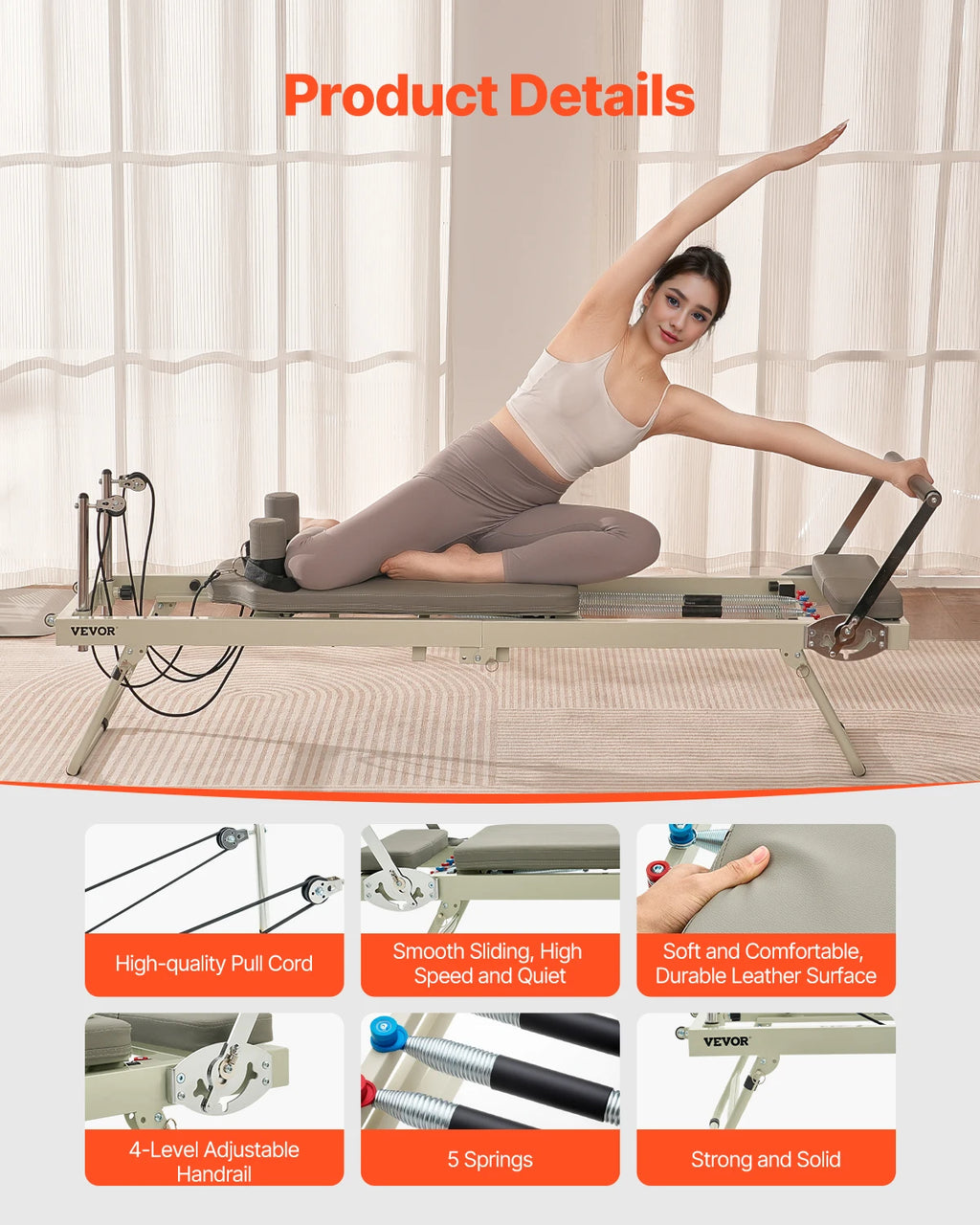 Pilates Bed with Dual Resistance- Spring & Cord