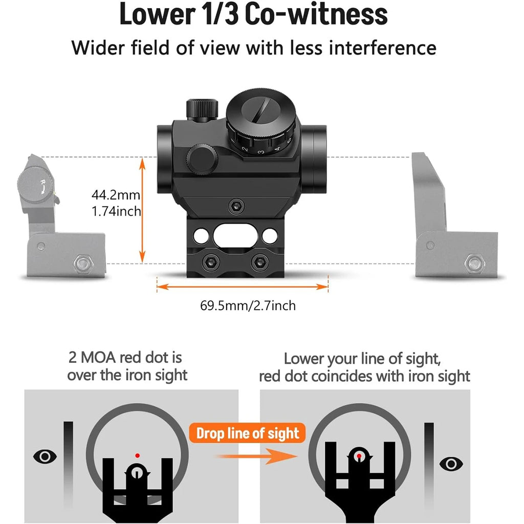 2MOA Red Dot Sight 1x25mm Reflex Sight